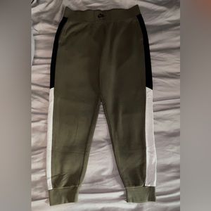 Army green Nike air color block sweatpants